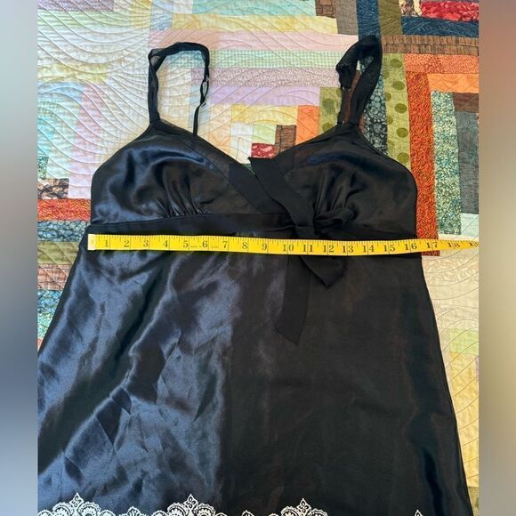Morgan Taylor Black White Floral Slip Dress Sheer Size Medium - Picture 5 of 7